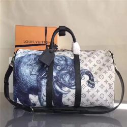 Louis Vuitton LV香港官网男包Chapman设计动物大象KEEPALL 45旅行袋M54130