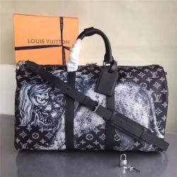 Louis Vuitton LV香港官网男包Chapman设计动物狮子KEEPALL 45旅行袋M54129