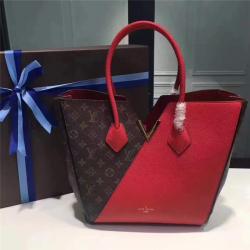 Louis Vuitton  LV香港官网女包老花配牛皮拼色KIMONO 购物袋手提包M40459
