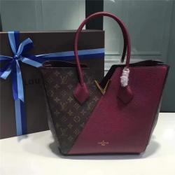 Louis Vuitton LV香港官网女包老花配牛皮拼色KIMONO 购物袋手提包M40521