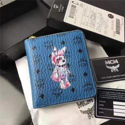 MCM中国官网原单女士短款钱包丝印小兔子系列拉链钱夹