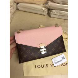 Louis Vuitton LV中文版香港官网女包老花配配PALLAS CHAIN 手袋链条包M41200芭蕾粉