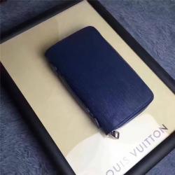 Louis Vuitton LV香港官网男士手拿包水波纹ZIPPY XL钱夹M61506深蓝色