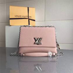 Louis Vuitton LV香港中文官网女包水波纹TWIST大号手袋单肩链条包M54648粉色