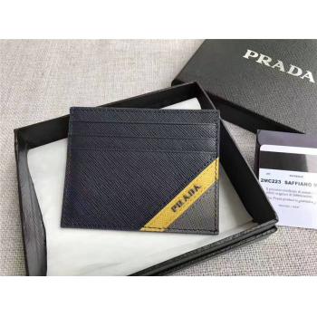 Prada/普拉达中文官网男士钱包嵌花装饰Saffiano皮革信用卡夹2MC223黄色