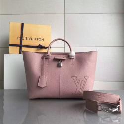 Louis Vuitton LV官网女包Taurillon小牛皮PERNELLE手提购物袋单肩包M54780粉色