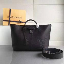 Louis Vuitton LV官网女包Taurillon小牛皮PERNELLE手提购物袋单肩包M54778黑色
