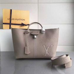 Louis Vuitton LV官网女包Taurillon小牛皮PERNELLE手提购物袋单肩包M54779藕粉色