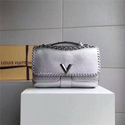 Louis Vuitton LV官网女包Cuir Plume配Cuir Ecume皮VERY CHAIN手袋M43201...