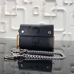 Louis Vuitton LV男女通用短款钱包Epi水波纹皮革Supreme联名合作款钥匙包M64212黑色