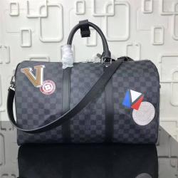 Louis Vuitton LV官网旗舰店男包2017 League系列KEEPALL 45 旅行袋（配肩带）N4105...