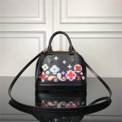 Louis Vuitton LV中文官网女包新款Epi皮革水波纹花卉ALMA BB手袋贝壳包M54836黑色