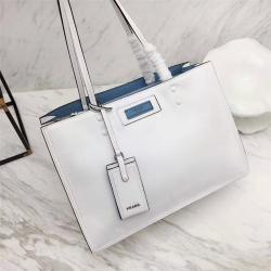 Prada/普拉达官网正品原单女包新款etiquette手提购物袋1BG122白色