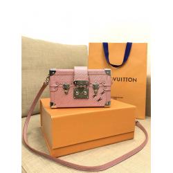 Louis Vuitton LV官网香港原单女包Epi水波纹PETITE MALLE手袋盒子包M50732