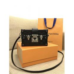 Louis Vuitton LV官网原单女包新款压花牛皮PETITE MALLE手袋盒子包M54653