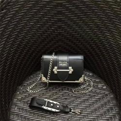 Prada/普拉达中国官网代购正品原单女包新款Cahier链条手包1BH018黑色