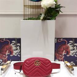 Gucci/古奇官网女包GG Marmont系列绗缝皮革腰包476434