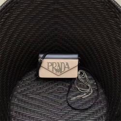 Prada/普拉达官网女包新款大金属字母LOGO拼色链条单肩包1BD101
