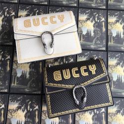 Gucci/古奇中文官网女包新款Dionysus系列Guccy印花中号肩背包400235