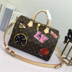 LV官网旗舰店女包帖饰刺绣SPEEDY 30 手袋枕头包M43989