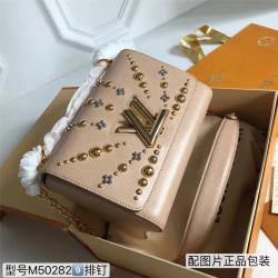 LV官网中文版女包铆钉花朵TWIST 中号手袋M52510/M52730