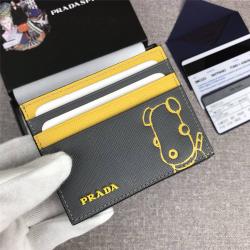 Prada/普拉达官网男士短款钱包新款Pradamalia 卡片夹2MC223