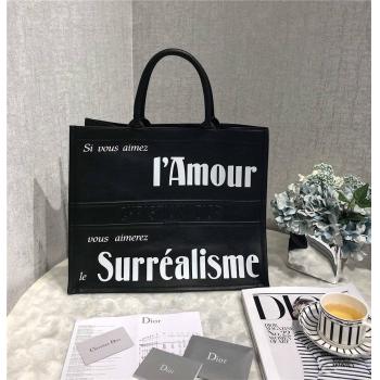 Dior/迪奥官网女包新款字母印花全皮Book Tote手提购物袋