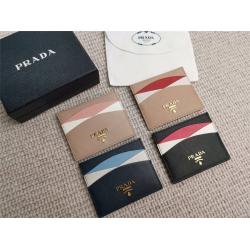 Prada/普拉达代购男女通用钱包新款拼色名片夹卡包