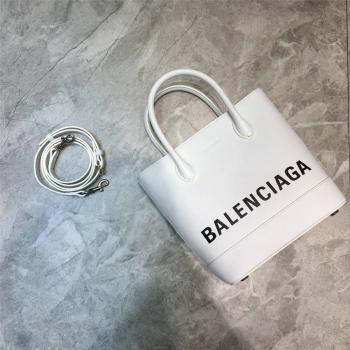 Balenciaga/巴黎世家官网女包新款真皮VILLE手提水桶包