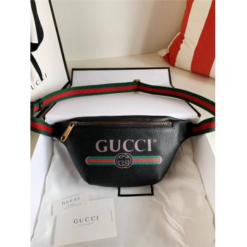 gucci旗舰店古奇包包新款真皮Gucci LOGO印花小号腰包527792