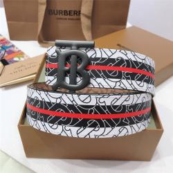 北京burberry折扣店巴宝莉皮带专属印花标识TB 3.5CM真皮腰带