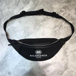 Balenciaga/巴黎世家牛皮双B字母LOGO腰包胸包
