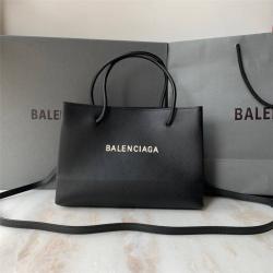 Balenciaga/巴黎世家官网新款LOGO牛皮手提单肩购物袋
