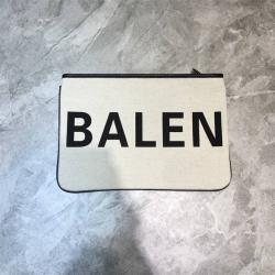 Balenciaga巴黎世家中文官网新款帆布印花LOGO字母拉链手拿包