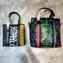 Balenciaga巴黎世家法国官网新款BAZAR PARI涂鸦购物袋手提包