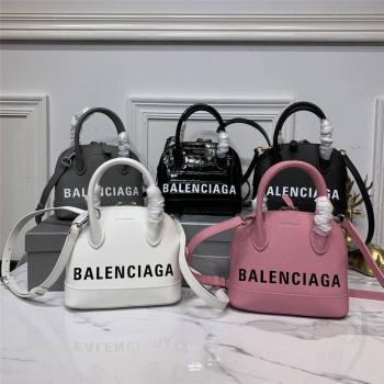 Balenciaga巴黎世家官网中文版女包新款颗粒牛皮Ville手袋贝壳包