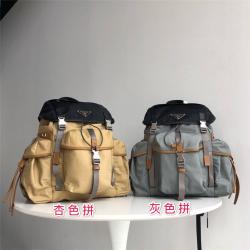 prada官网网站普拉达奢侈品代购网男士双肩包新款织物与 Saffiano 皮革背包2VZ074