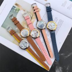 FENDI芬迪香港官网正品新款女士手表selleria系列拼色真皮表带石英腕表