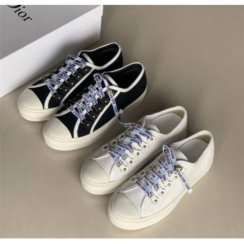 迪奥官网旗舰店女鞋新款WALK'N'DIOR运动鞋帆布鞋板鞋KCK177