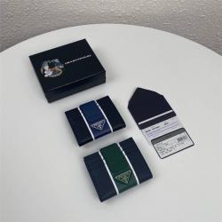 PRADA普拉达正品男包拼色条纹Saffiano皮革卡片夹卡包2MC063