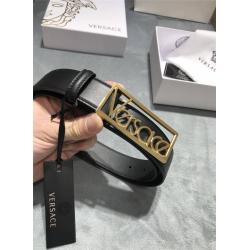 Versace/范思哲中文官网男士皮带新款复古字母LOGO板扣腰带