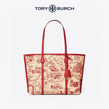 TORY BURCH托里伯奇包包图片TB PERRY旅行系列帆布托特包购物袋64486