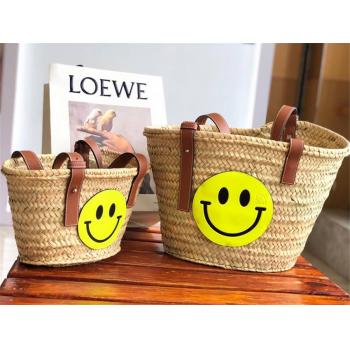 LOEWE罗意威官网女包Smiley 联名系列笑脸编织菜篮子Basket 手袋
