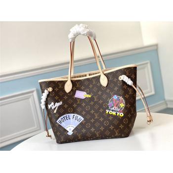 lv图片新款丝印NEVERFULL MY LV WORLD TOUR 中号手袋购物袋M40995