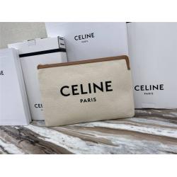 celine赛琳官网新款大号CELINE印花人造革和牛皮革手拿包10B802