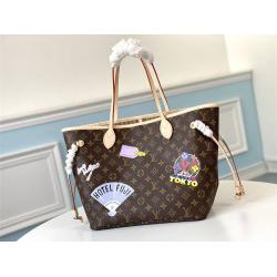 lv图片新款丝印NEVERFULL MY LV WORLD TOUR 中号手袋购物袋M40995