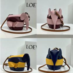 loewe女包价格罗意威新款条纹印花mini Elephant迷你小象包手袋