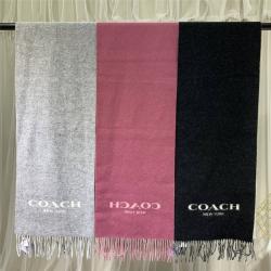 COACH蔻驰美国官网经典Logo简单字母男女通用双面双色保暖围巾F56209