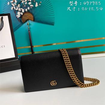 GUCCI古驰女士包女包GG Marmont系列皮革迷你链条手袋497985