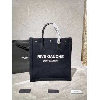 ysl官方旗舰店圣罗兰RIVE GAUCHE亚麻和棉质竖款购物袋托特包631682